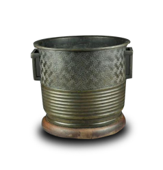 卍幾何輪線文様火鉢