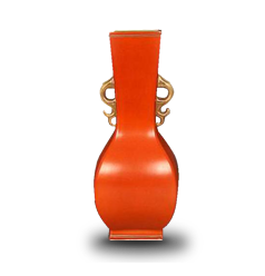 赤磁金入耳付花入