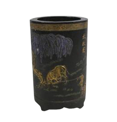 乾隆放牧圖筆筒墨