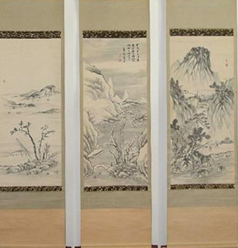 水墨山水圖古畫三幅