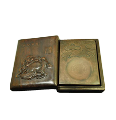 笑口常開精彫端溪硯