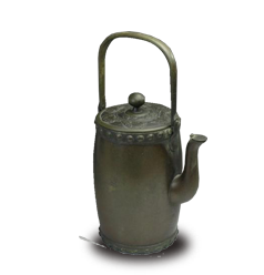 唐銅蝙蝠地紋太鼓形水柱