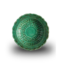 清綠交趾小碟5件